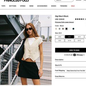 Princess Polly Gigi Skort Black